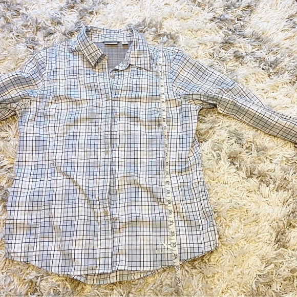 L.L Bean | Nylon Plaid Button Down Top Size Medium - Picture 12 of 13